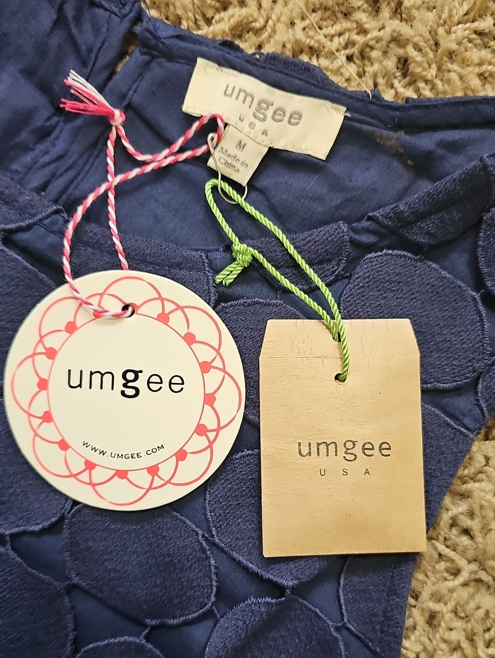 NWT Umgee Dress Circle Polka Dot Applique Layered Medium Mini - Picture 2 of 6